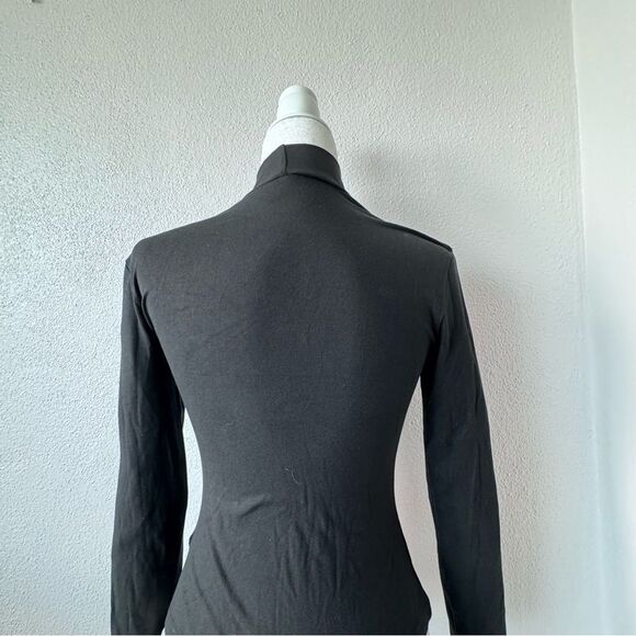 Commense Mock Neck Black Piping Ribbed T-Shirt SZ  M NEW - Picture 9 of 14